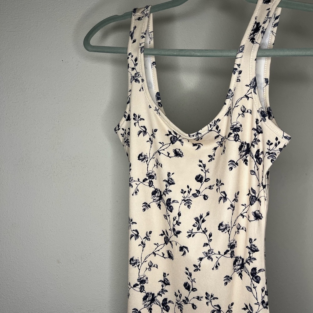 SHEIN Floral Print Jumpsuit in Cream and Black
